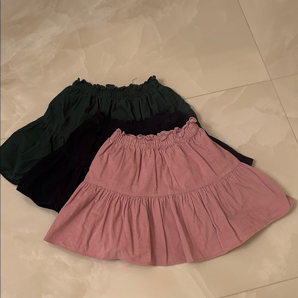H&M Girls Tiered Skirt Set - Pink, Blue, Green